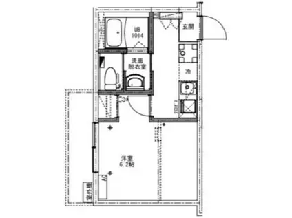 ケイアイレジデンス西所沢2(1K/2階)の間取り写真
