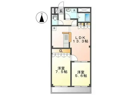 サンフィールド(2LDK/2階)の間取り写真