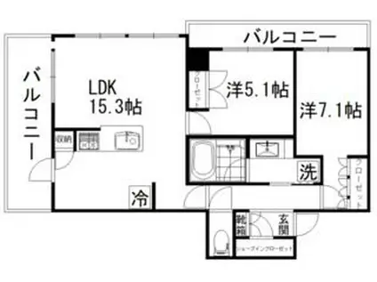 プレミスト浜松中央タワー(2LDK/10階)の間取り写真