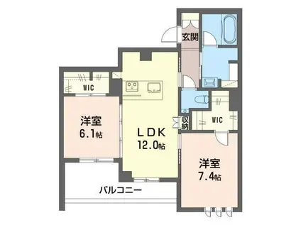 コン・フィオーレ(2LDK/2階)の間取り写真