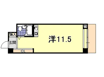 イーストコート2番街(ワンルーム/7階)の間取り写真