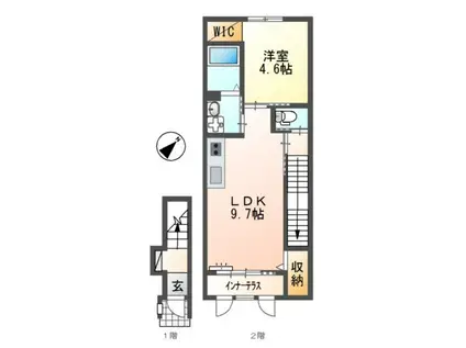小田渕町アパート(1LDK/1階)の間取り写真