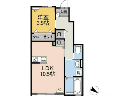 DEAREST(1LDK/1階)の間取り写真