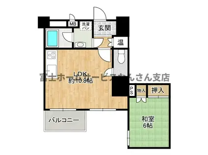 ストークマンション内本町(1LDK/2階)の間取り写真