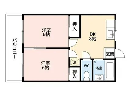 グランレジデフェニックス(2DK/3階)の間取り写真