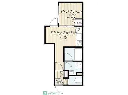 カパリリ中野南台(1DK/3階)の間取り写真