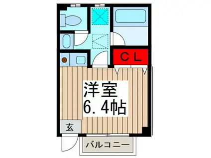 フラグランス(ワンルーム/1階)の間取り写真