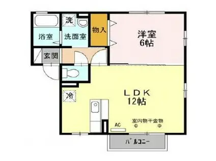 フィーノIII(1LDK/2階)の間取り写真