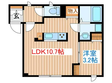 ARCIA長町一丁目(1LDK/1階)の間取り写真