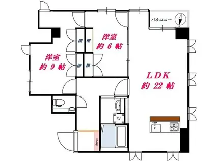 第二栄晃ビル(2LDK/5階)の間取り写真