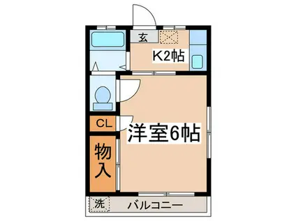 ビバーチェ カノン(1K/2階)の間取り写真