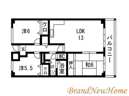 サザンコート堺(3LDK/3階)の間取り写真