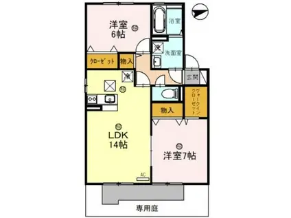 エステート光 D棟(2LDK/1階)の間取り写真