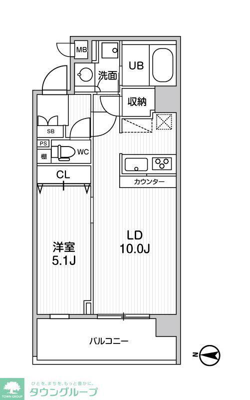 ALTERNA菊川II(1LDK/2階)の間取り写真