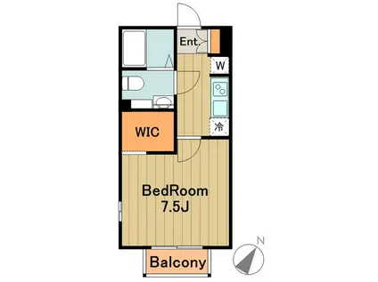 フローラ(1K/1階)の間取り写真