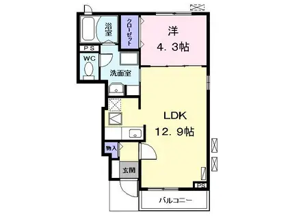 サニー ヴィラ(1LDK/1階)の間取り写真