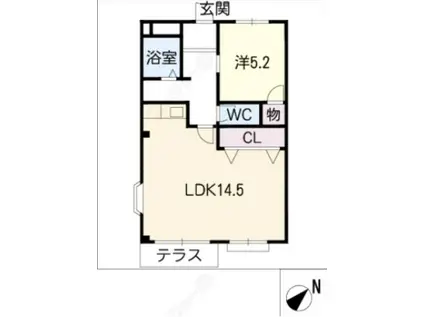 エルディム新栄A(1LDK/1階)の間取り写真