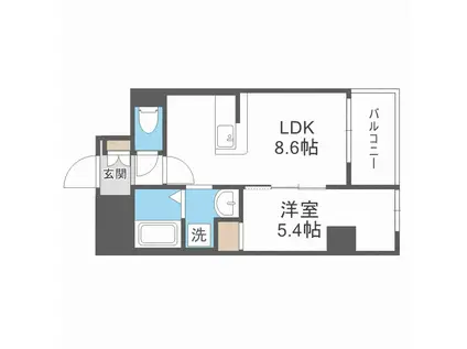 シャンポールなごみ(1LDK/7階)の間取り写真