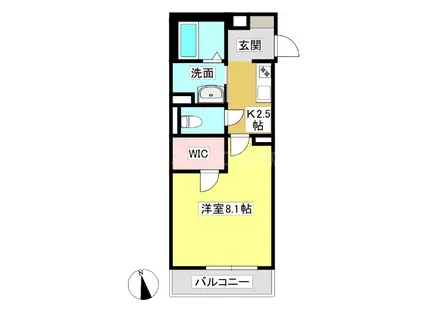 ベレオ栄(1K/1階)の間取り写真