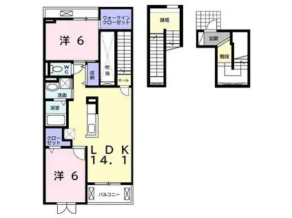 カーサ セレーナ(2LDK/3階)の間取り写真
