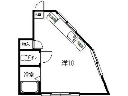 パークサイド広瀬(ワンルーム/2階)の間取り写真