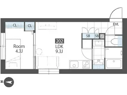 SUCCEED RESIDENCE KAMEIDO(1LDK/2階)の間取り写真