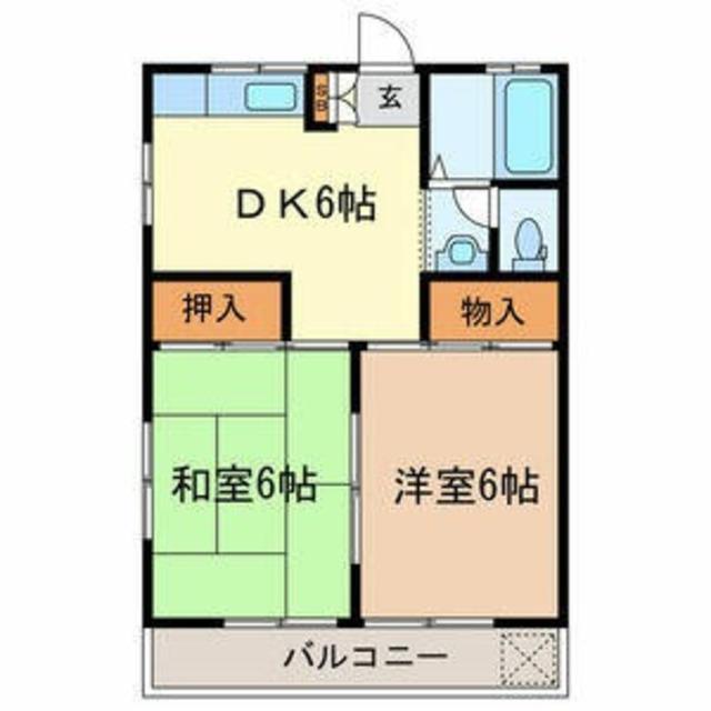 YMハイムNO.1(2DK/2階)の間取り写真