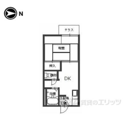 マンション三四四A(1DK/1階)の間取り写真