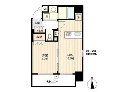 オーキッドレジデンス蔵前(1LDK/6階)の間取り写真