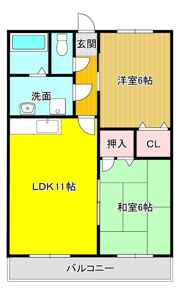 メゾン・ドゥ・セピアIII(2LDK/3階)の間取り写真