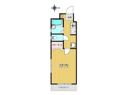 クレストリーフ(1K/4階)の間取り写真