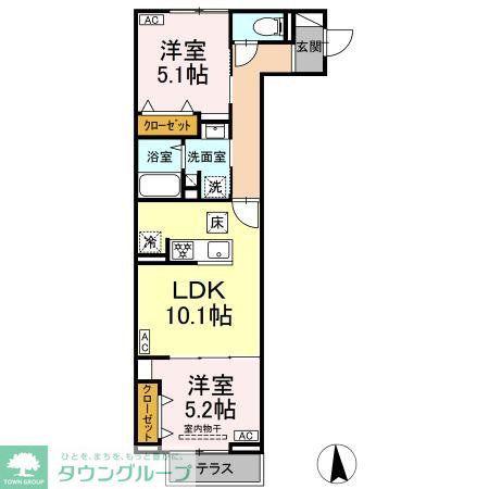 セレスティア高島平III(2LDK/1階)の間取り写真