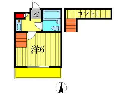 ジュネパレス新松戸第37(1K/1階)の間取り写真