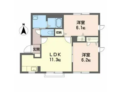 アークハイツ(2LDK/1階)の間取り写真