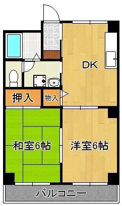 香原ビル(2DK/2階)の間取り写真