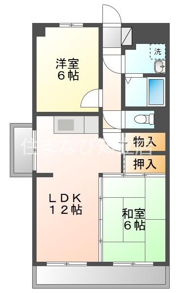 藤井ビル(2LDK/3階)の間取り写真