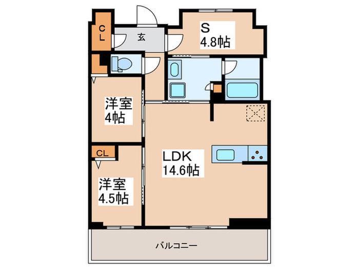 LUXENAPAWS藤沢(2SLDK/1階)の間取り写真