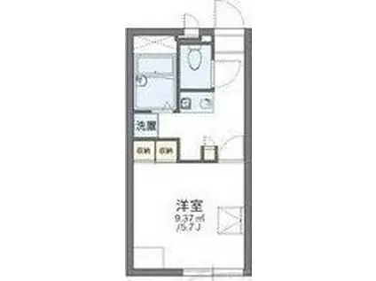 レオパレス千里山(1K/1階)の間取り写真