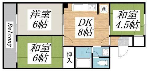 メゾングロワール(3DK/1階)の間取り写真