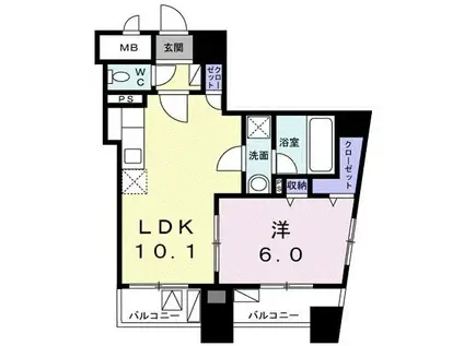 カーサ グランデ(1LDK/7階)の間取り写真
