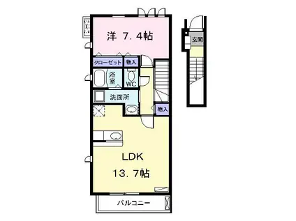 プロスパーホーム(1LDK/2階)の間取り写真