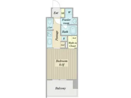 メルカーサ泉(1K/2階)の間取り写真