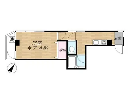 メゾンルトゥール(1K/4階)の間取り写真