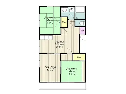 サンハイム(3DK/2階)の間取り写真