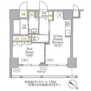 ORSUS 三ノ輪(1LDK/4階)の間取り写真