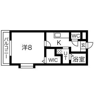 メゾンド・はなぶさIII B(1K/1階)の間取り写真