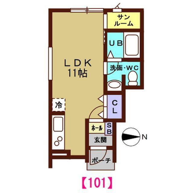 LA CACHETTE(ワンルーム/1階)の間取り写真