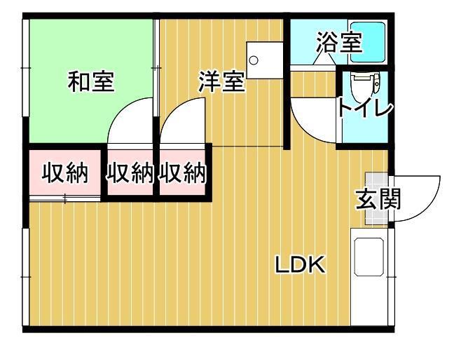 さいわいアパート(2DK/2階)の間取り写真