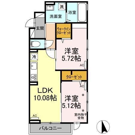 グレイスメゾン(2LDK/3階)の間取り写真