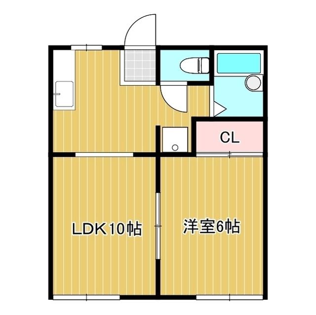 ハイツナガノV(1LDK/1階)の間取り写真